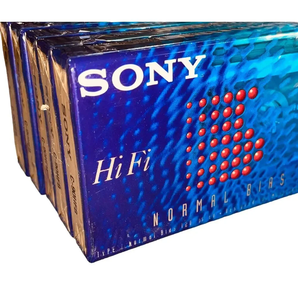 Sony Blank Audio Cassette Tape Lot x6 Hi-Fi Normal Bias Type I 90/60 Min Sealed